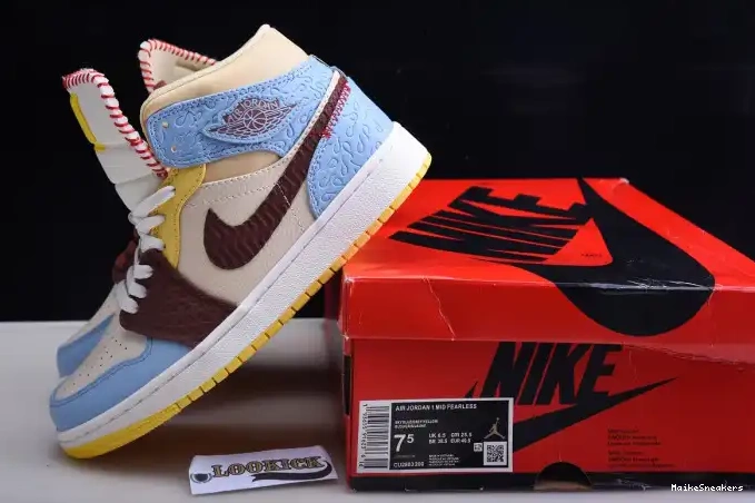 MaikeSneakers Air Mid Jordan 1 CU2803-200 Fearless x Maison Rouge SE Chateau 0519